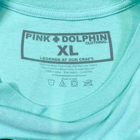 Pink Dolphin OG Diamond Logo Tee - Mint Green Aqua - Rare XL - Picture 7 of 7